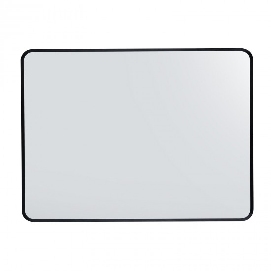 900x750x40mm Black Aluminum Framed Rectangle Bathroom Wall Mirror Rim Round Corner Vertical or Horizontal